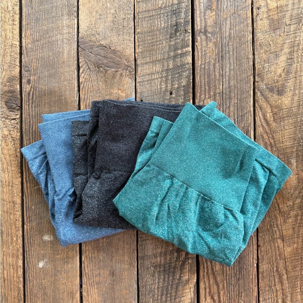 Amazon Women's Bike Shorts (Set of 3)- Teal, Black, Blue